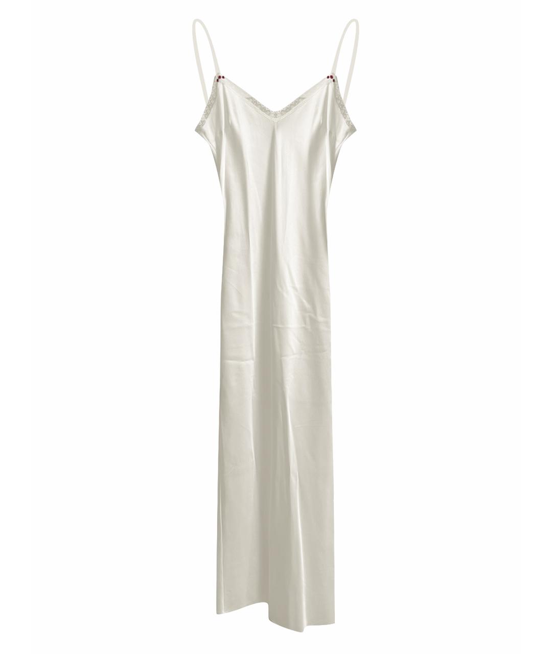 MORGAN LANE Белое шелковое коктейльное платье, фото 1
