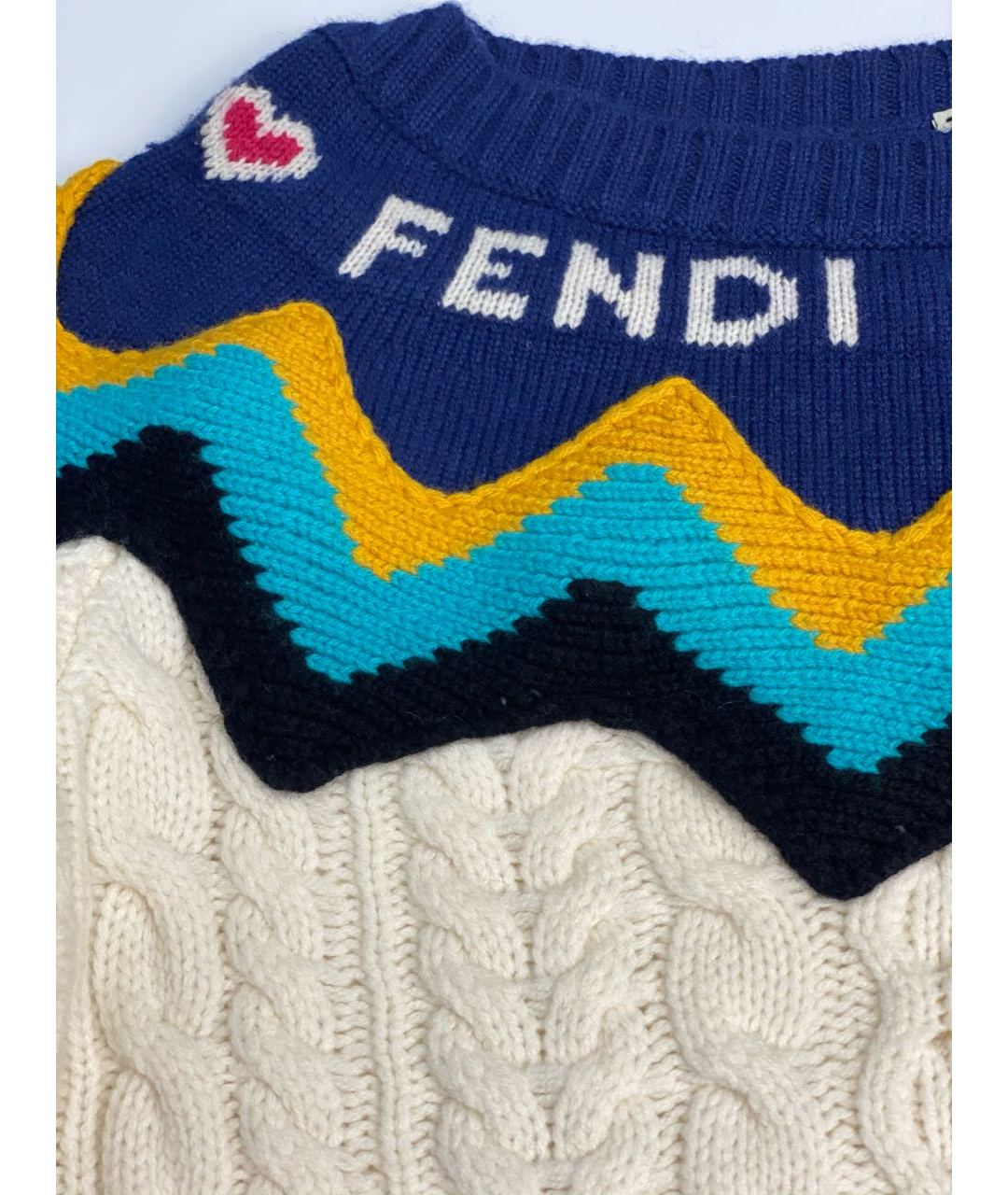 FENDI Белый кашемировый джемпер / свитер, фото 5