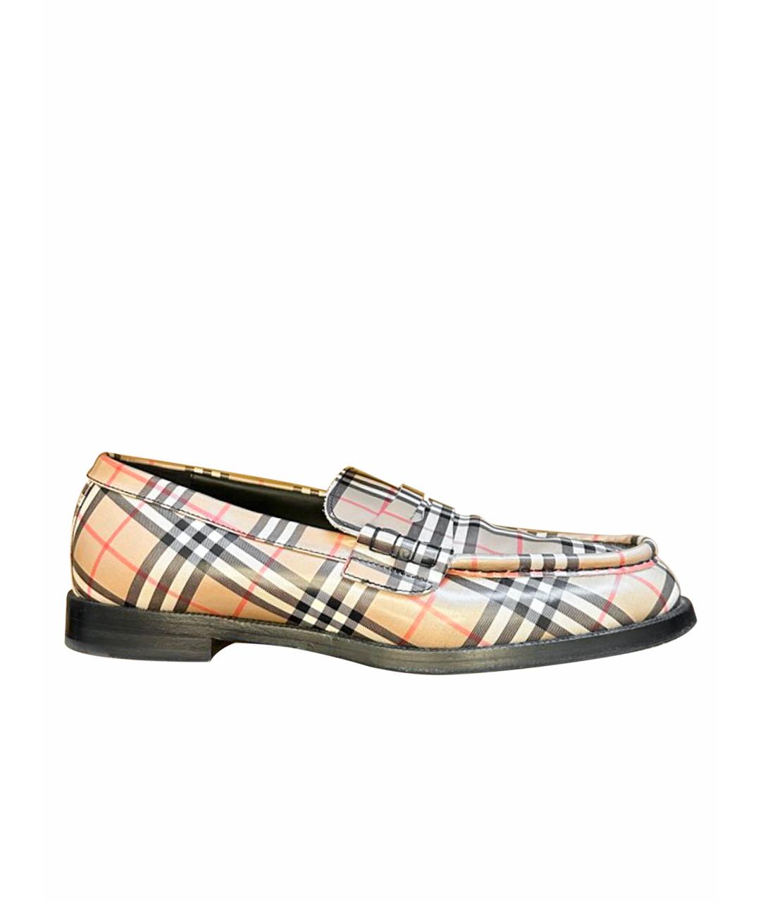 BURBERRY Бежевые кожаные лоферы, фото 1