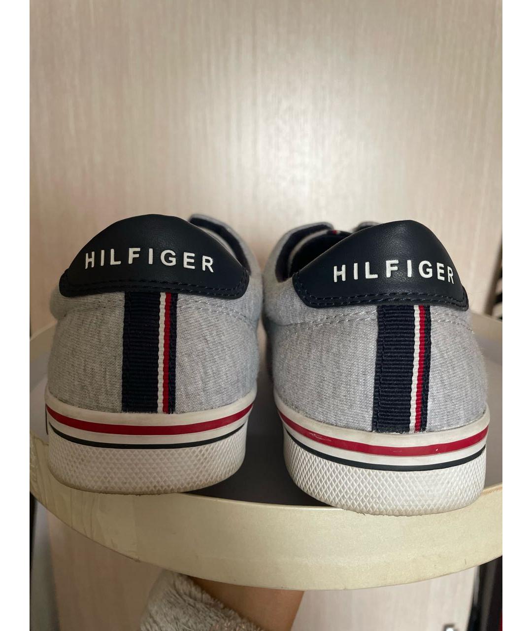 TOMMY HILFIGER Серые текстильные кеды, фото 4