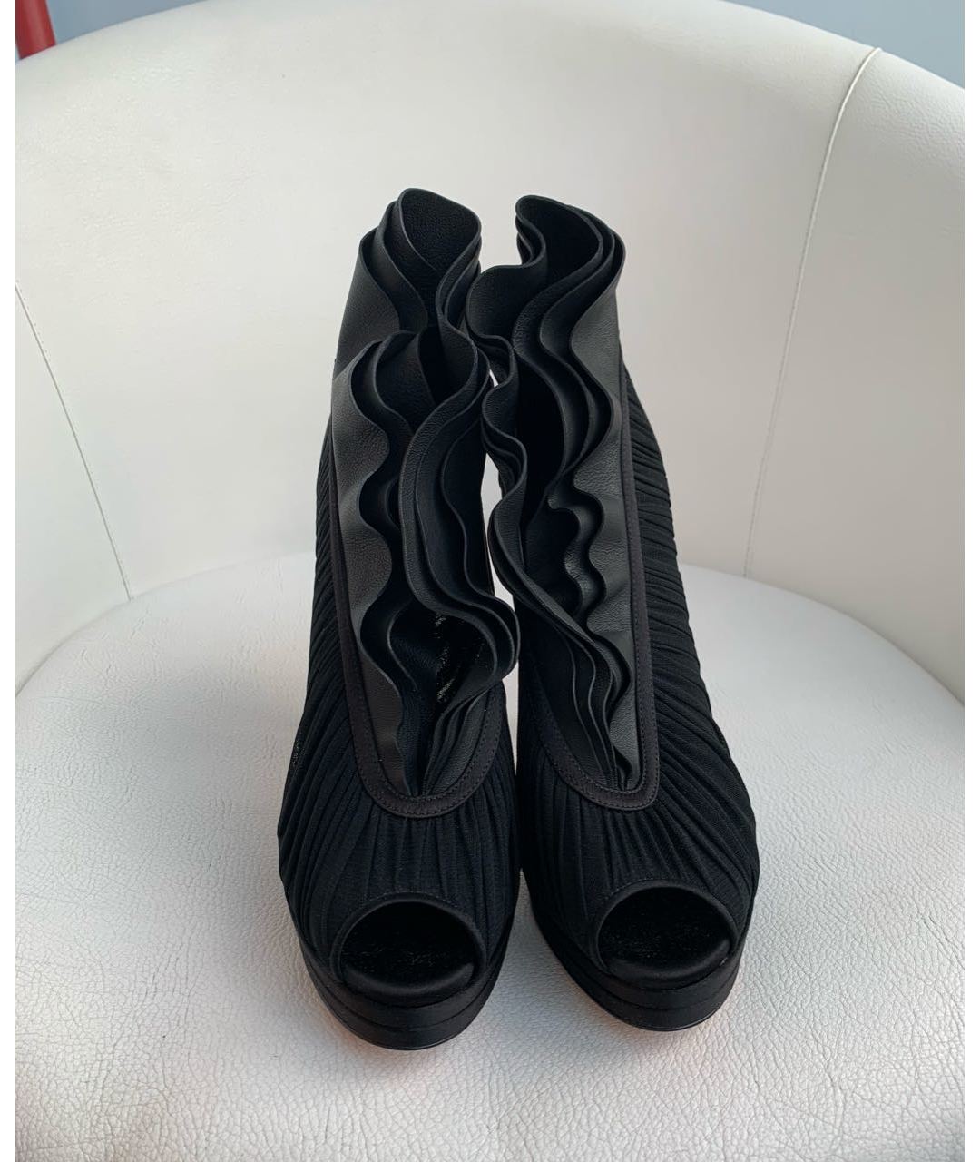 CASADEI Черные текстильные туфли, фото 2