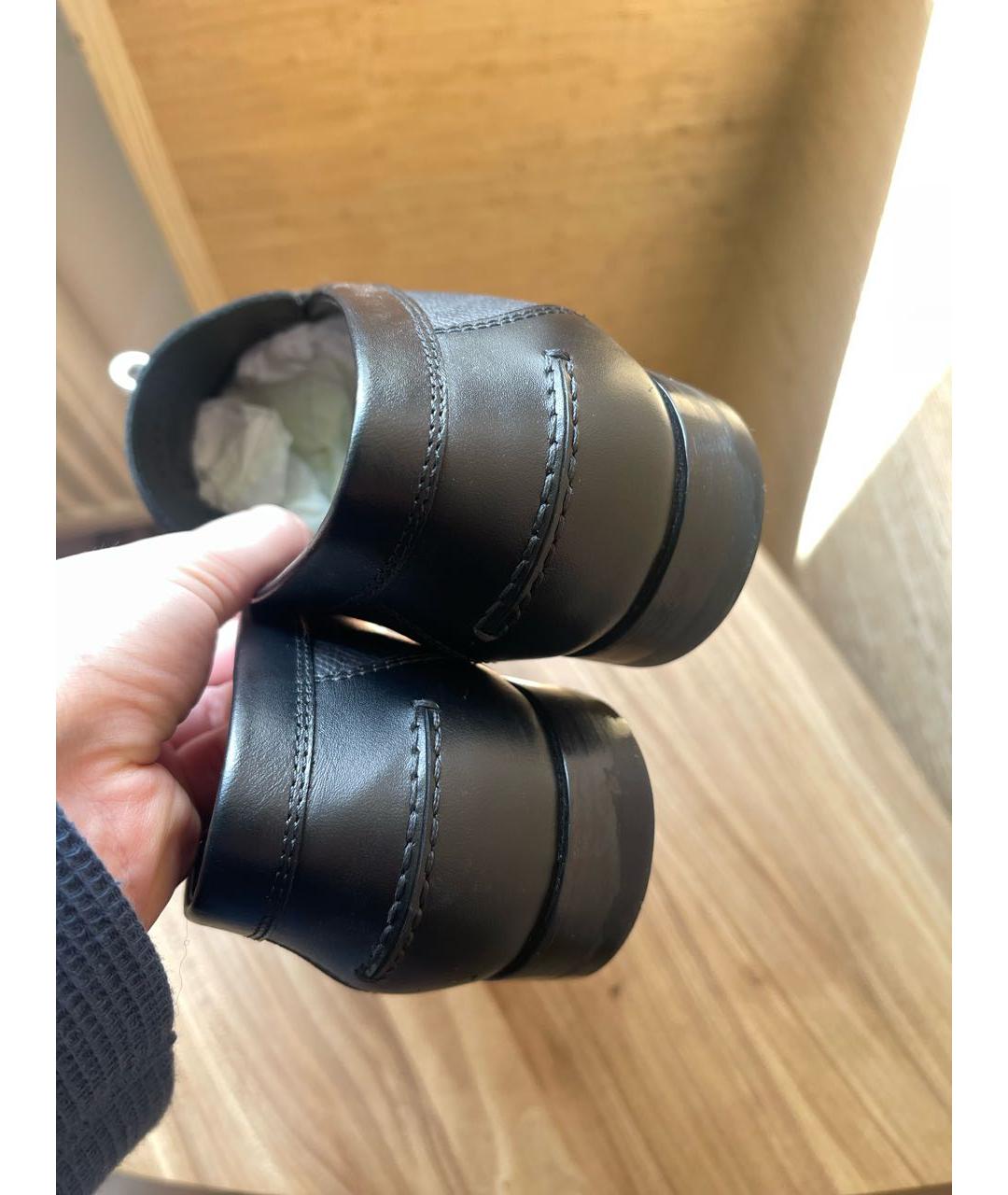 HERMES Черные кожаные лоферы, фото 4