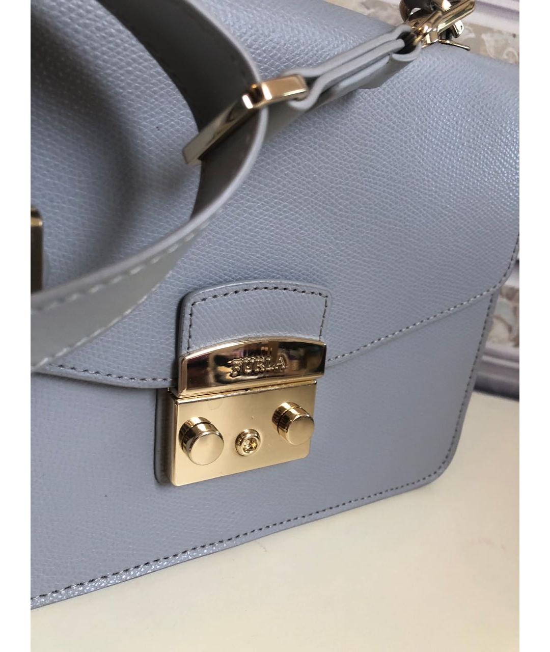 FURLA Серая кожаная сумка через плечо, фото 2