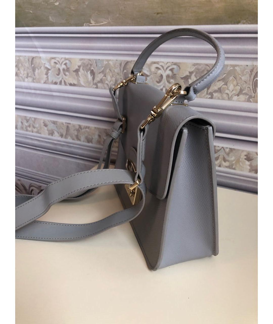 FURLA Серая кожаная сумка через плечо, фото 7