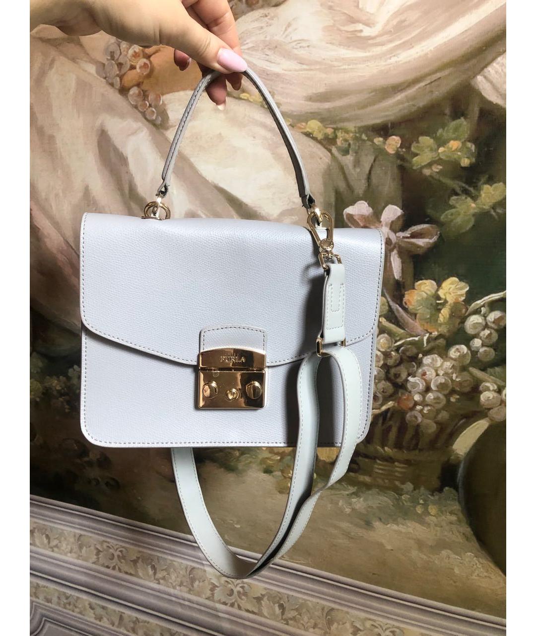 FURLA Серая кожаная сумка через плечо, фото 3