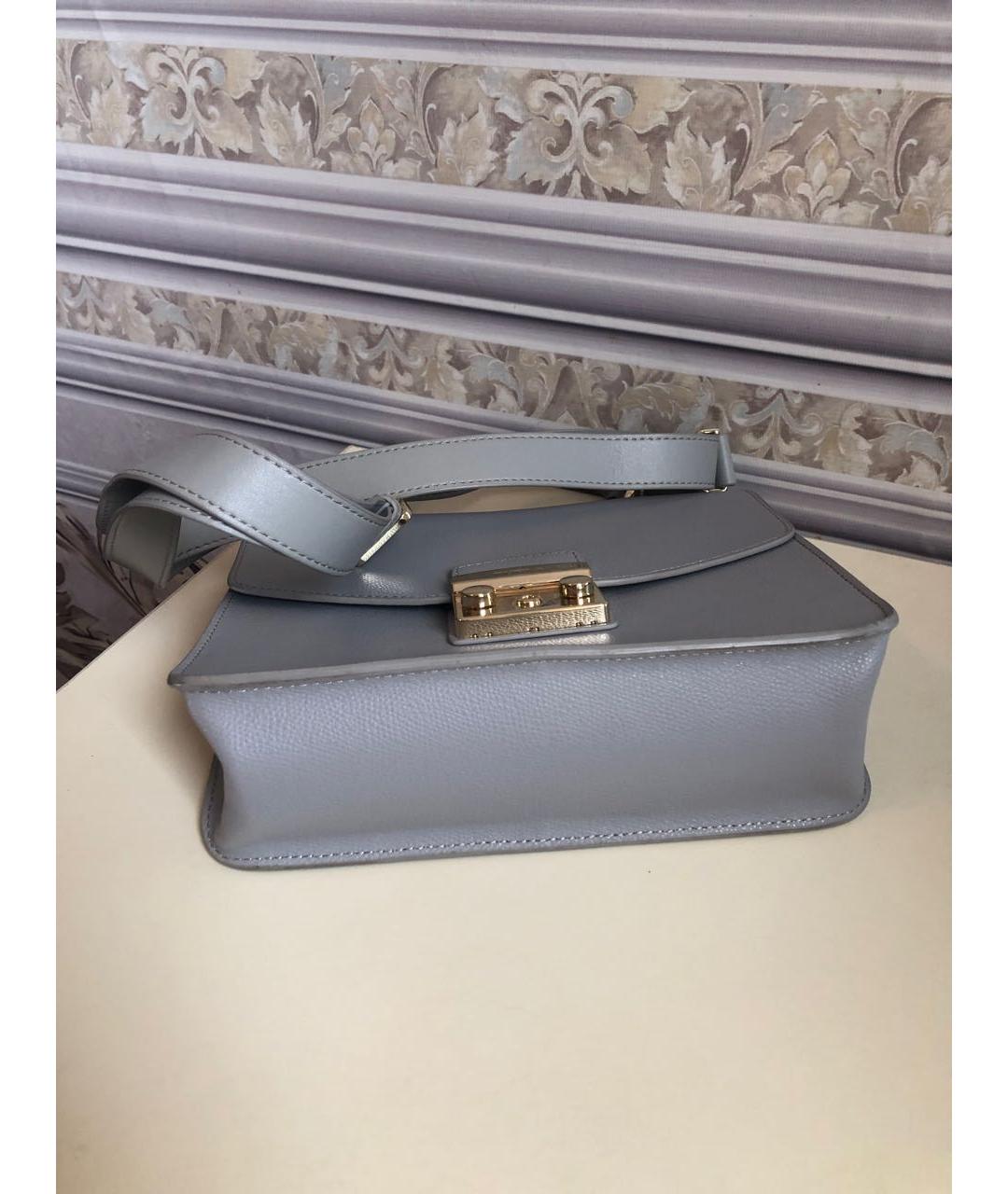 FURLA Серая кожаная сумка через плечо, фото 8