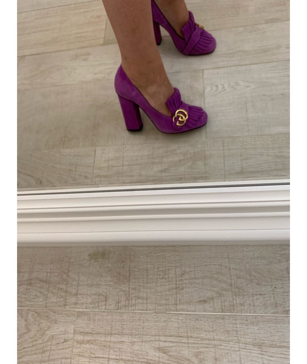 GUCCI Фиолетовые замшевые туфли, фото 7