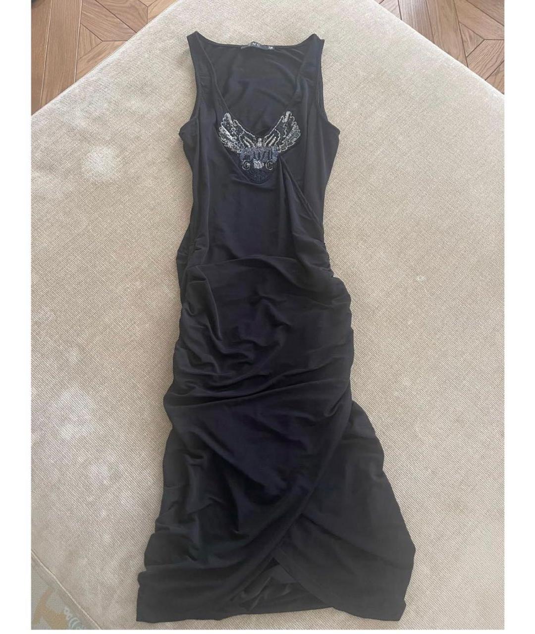 COSTUME NATIONAL Черное ацетатное вечернее платье, фото 3