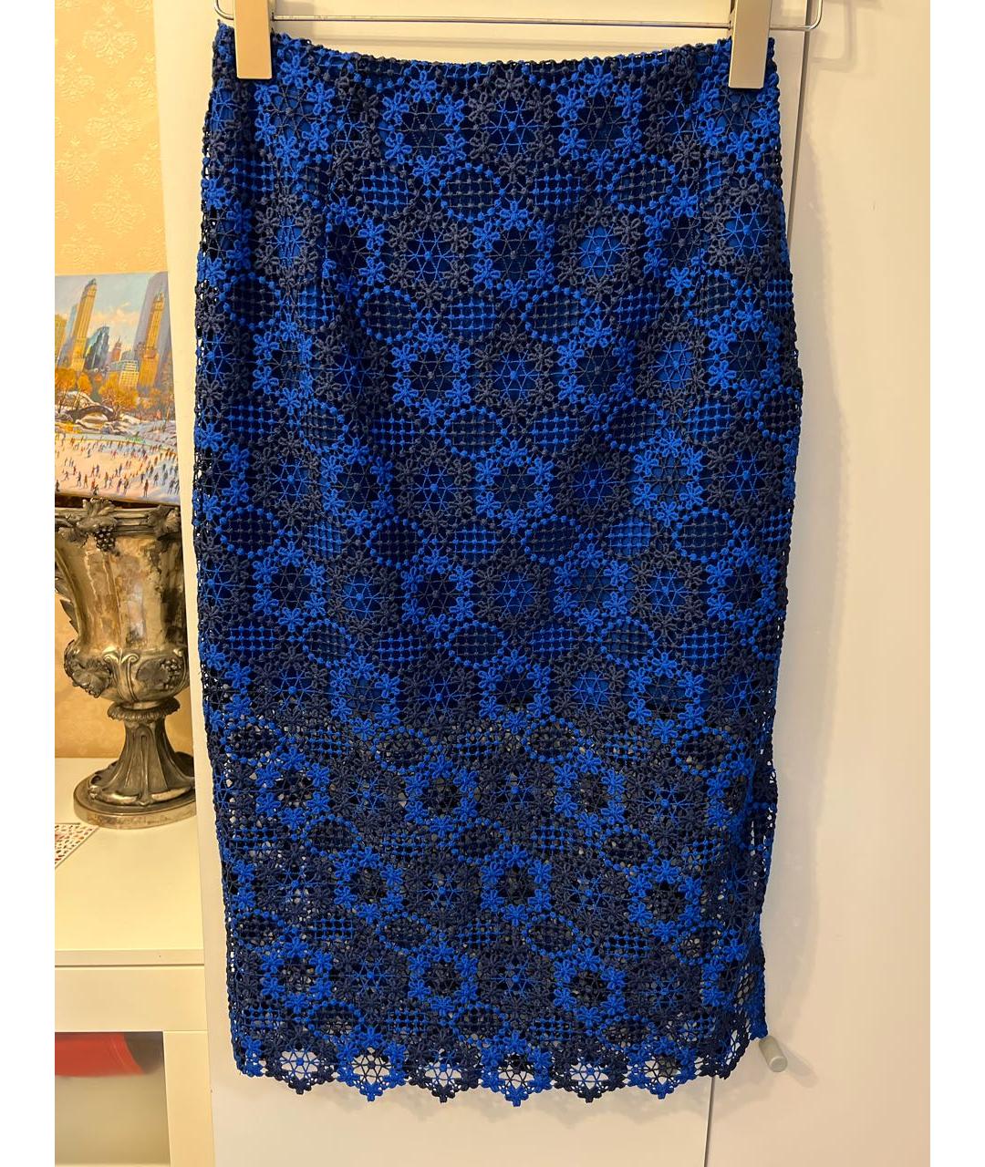 SANDRO Синяя кружевная юбка миди, фото 4