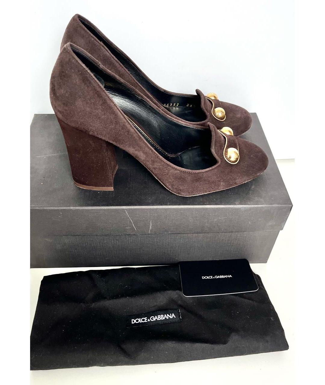 DOLCE&GABBANA Коричневые замшевые туфли, фото 4