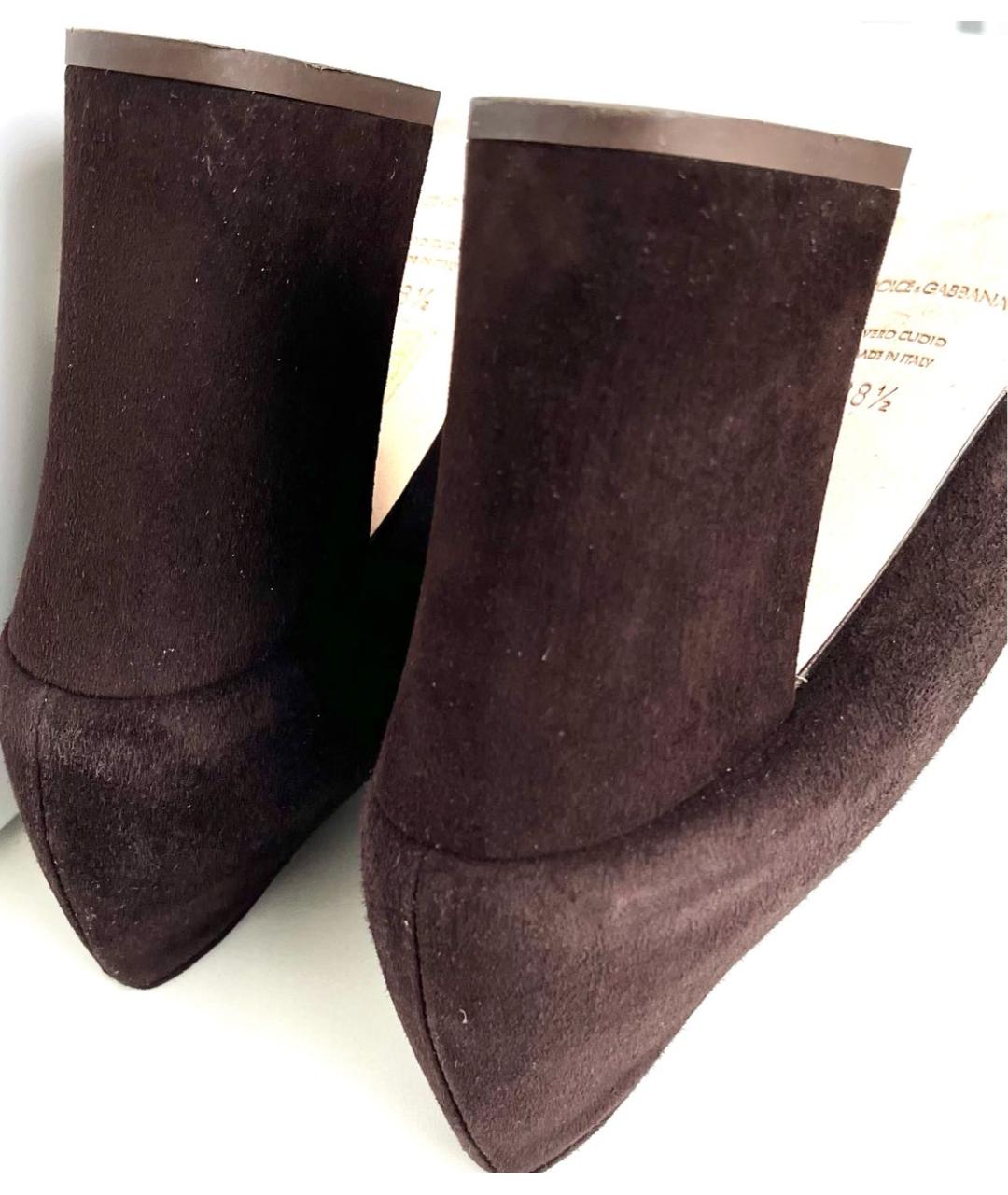 DOLCE&GABBANA Коричневые замшевые туфли, фото 5