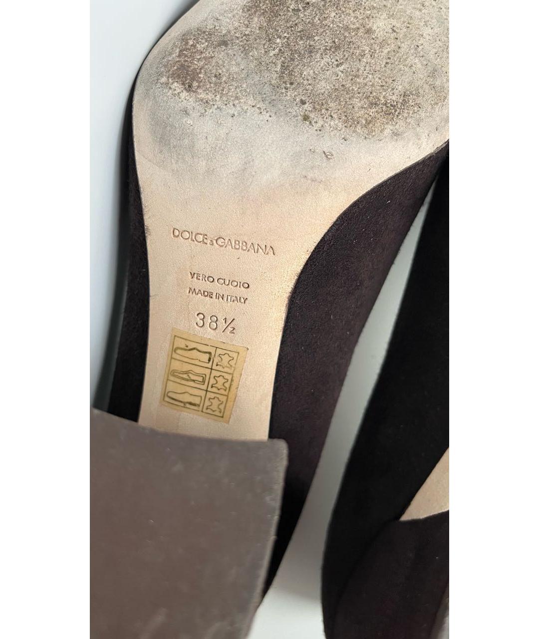 DOLCE&GABBANA Коричневые замшевые туфли, фото 7