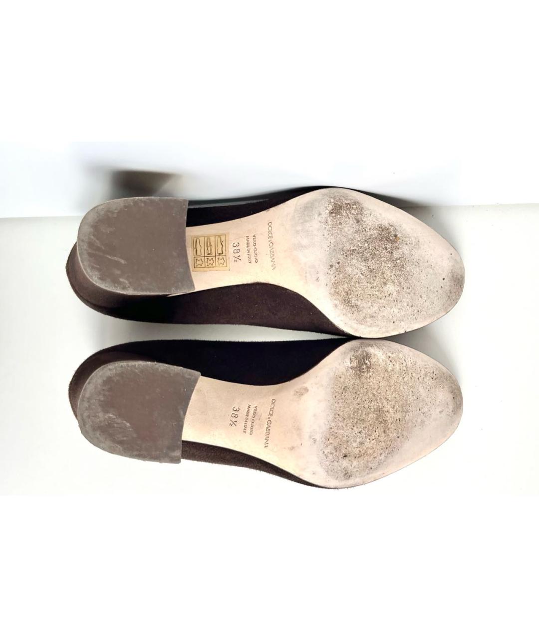 DOLCE&GABBANA Коричневые замшевые туфли, фото 6