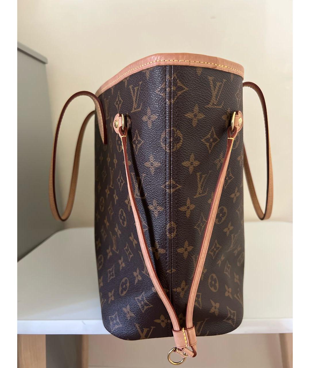 LOUIS VUITTON Коричневая кожаная сумка тоут, фото 6
