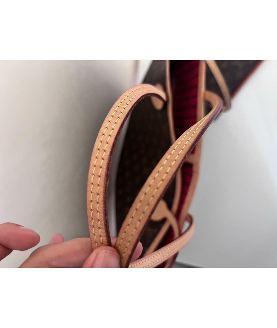 LOUIS VUITTON Коричневая кожаная сумка тоут, фото 5