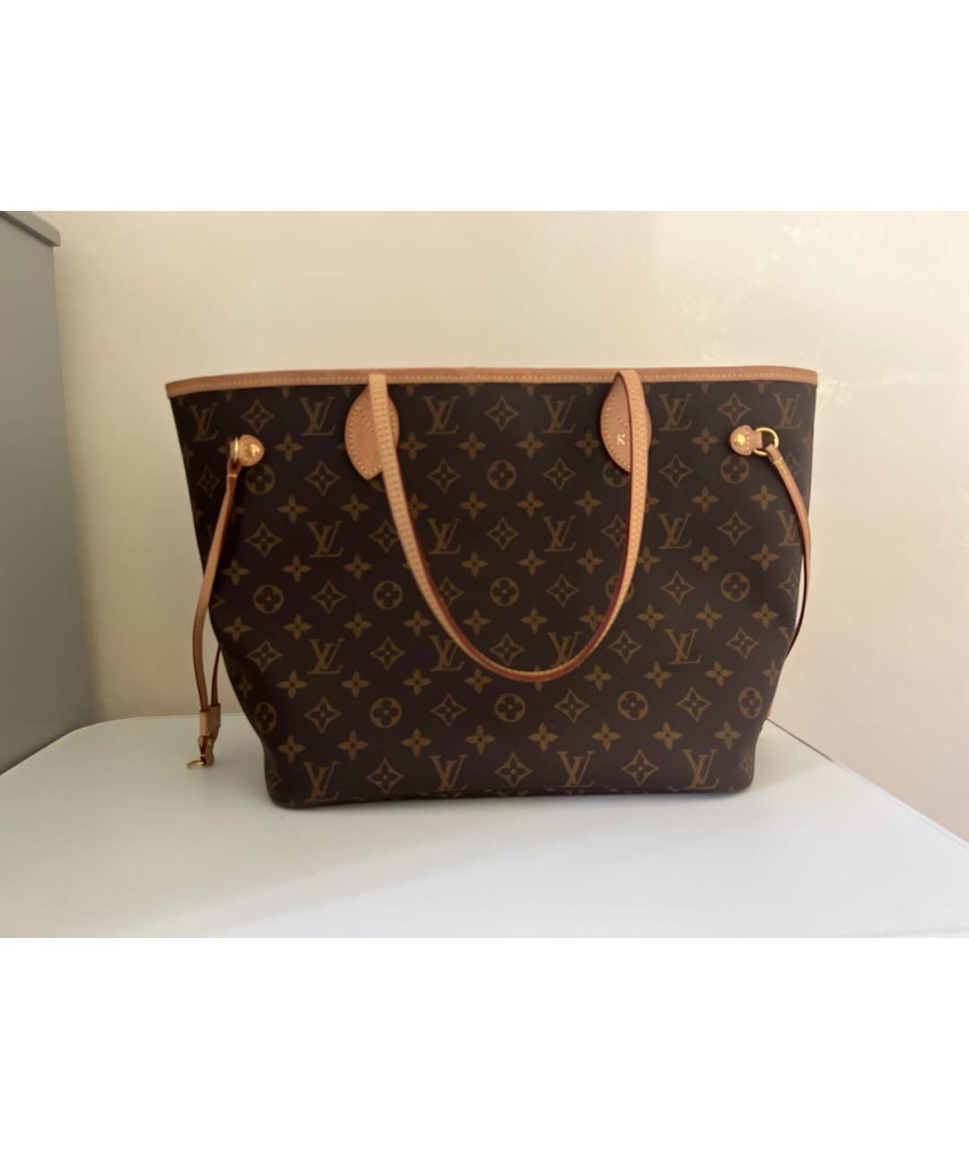 LOUIS VUITTON Коричневая кожаная сумка тоут, фото 8