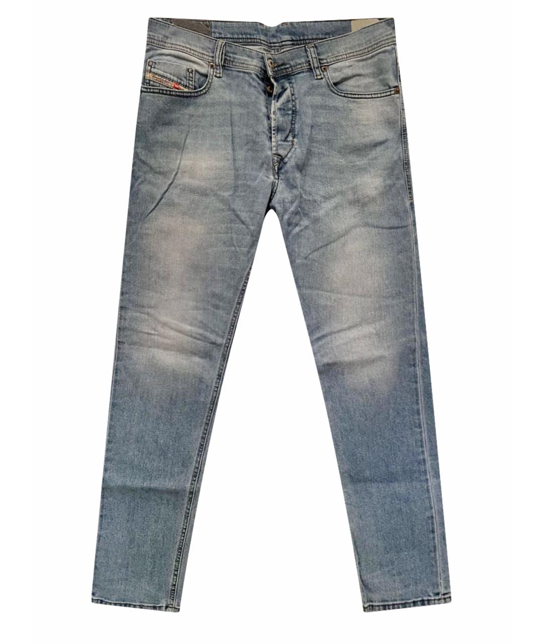 DIESEL Голубые хлопко-эластановые прямые джинсы, фото 1