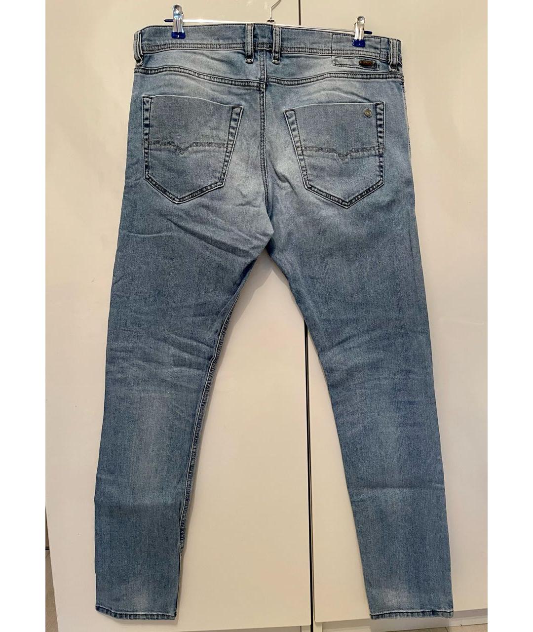 DIESEL Голубые хлопко-эластановые прямые джинсы, фото 2