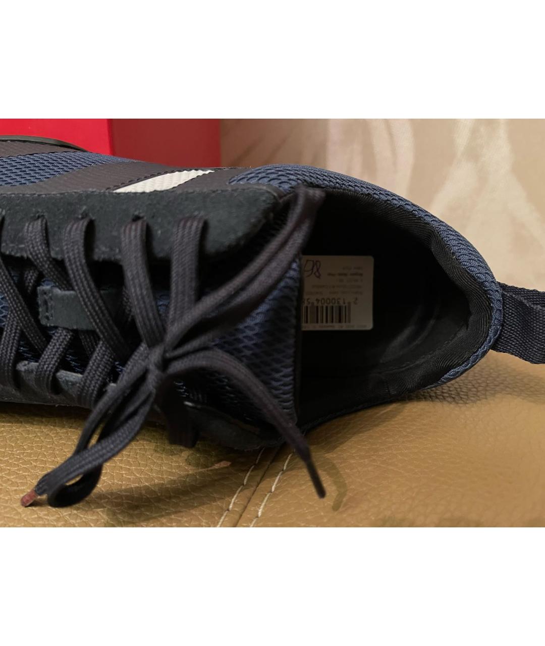 HUGO BOSS Темно-синие текстильные низкие кроссовки / кеды, фото 3