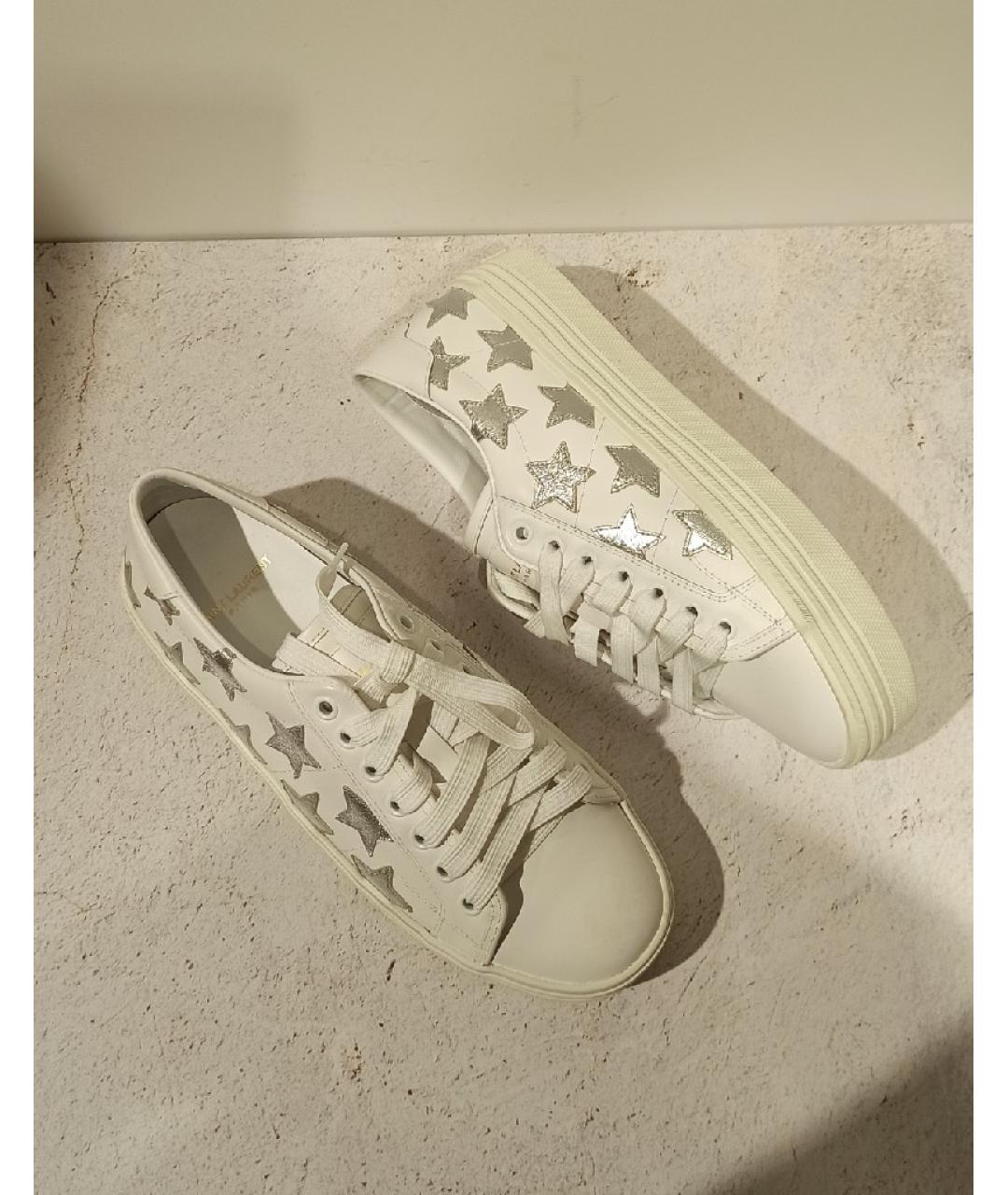 SAINT LAURENT Белые кожаные кеды, фото 5