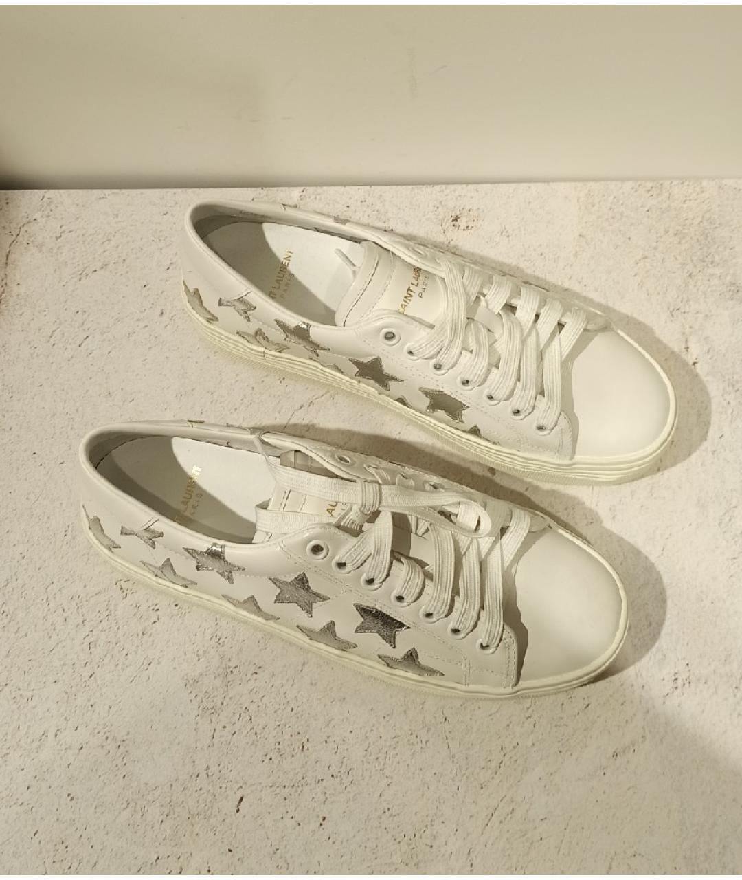 SAINT LAURENT Белые кожаные кеды, фото 4