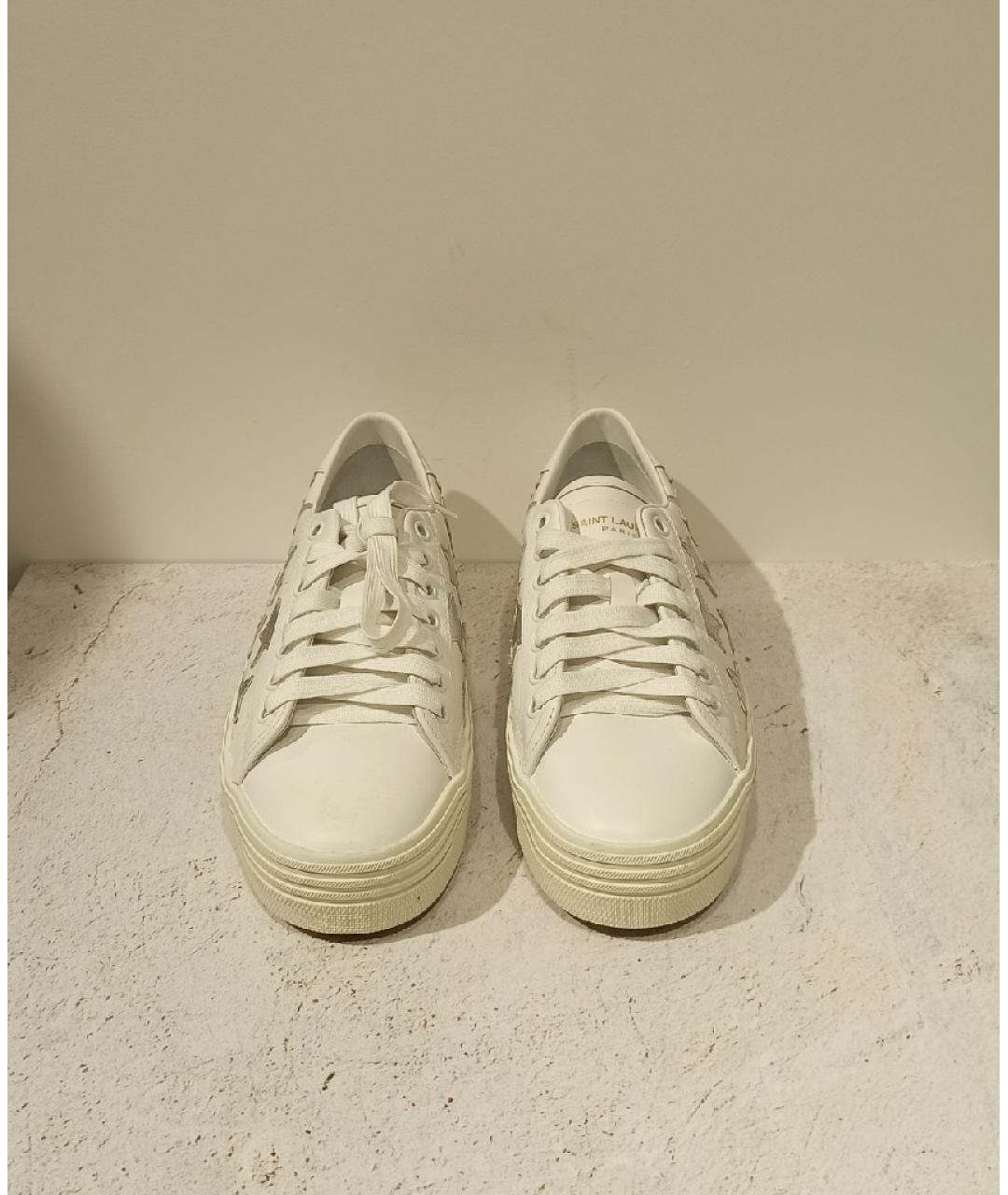 SAINT LAURENT Белые кожаные кеды, фото 2