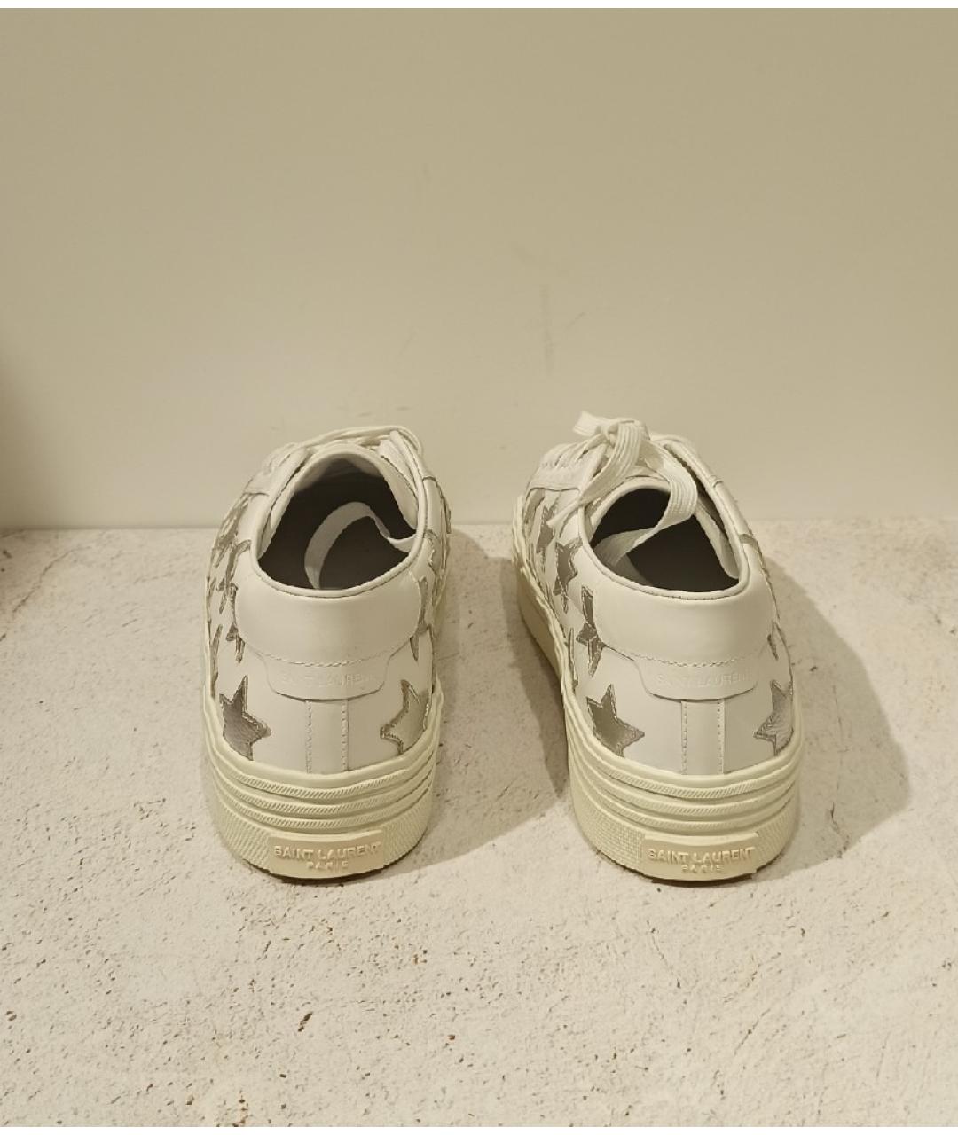 SAINT LAURENT Белые кожаные кеды, фото 3