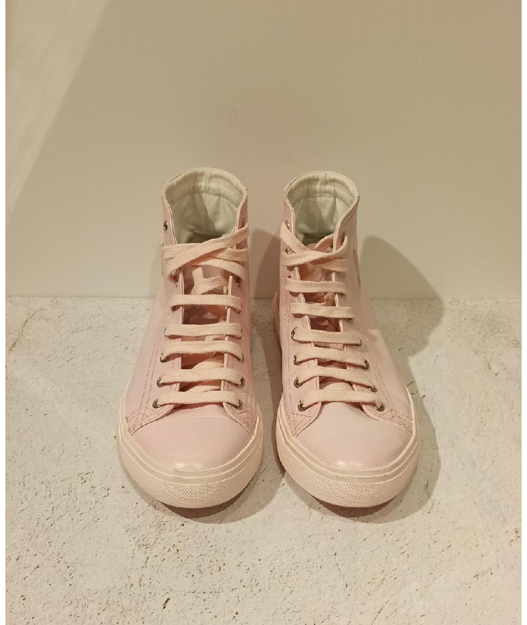 SAINT LAURENT Розовые кожаные кеды, фото 2