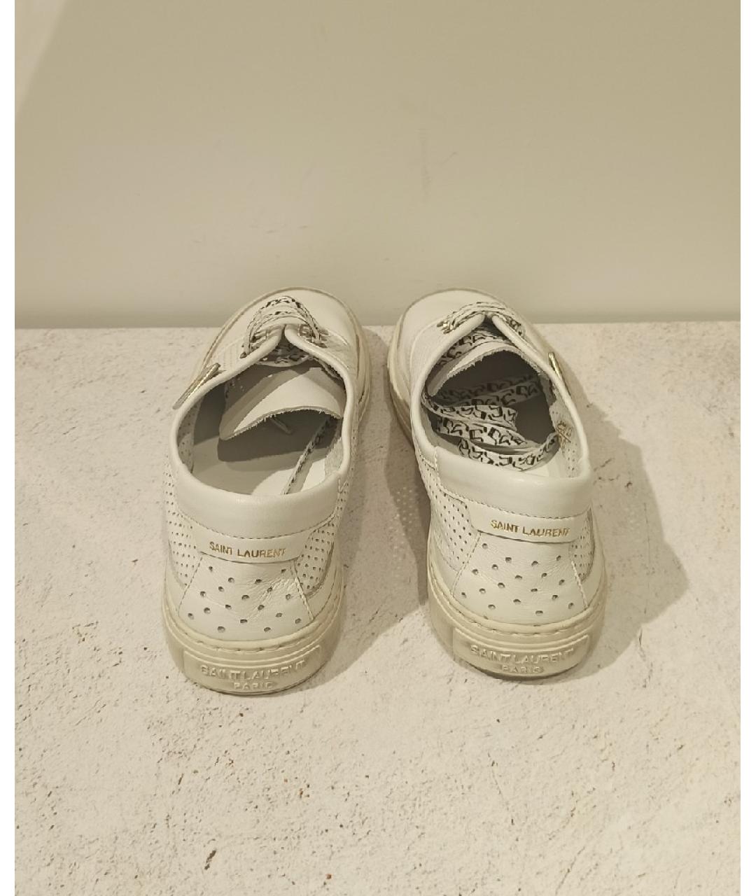 SAINT LAURENT Белые кожаные кеды, фото 3