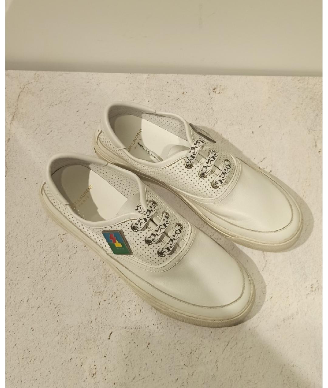 SAINT LAURENT Белые кожаные кеды, фото 4