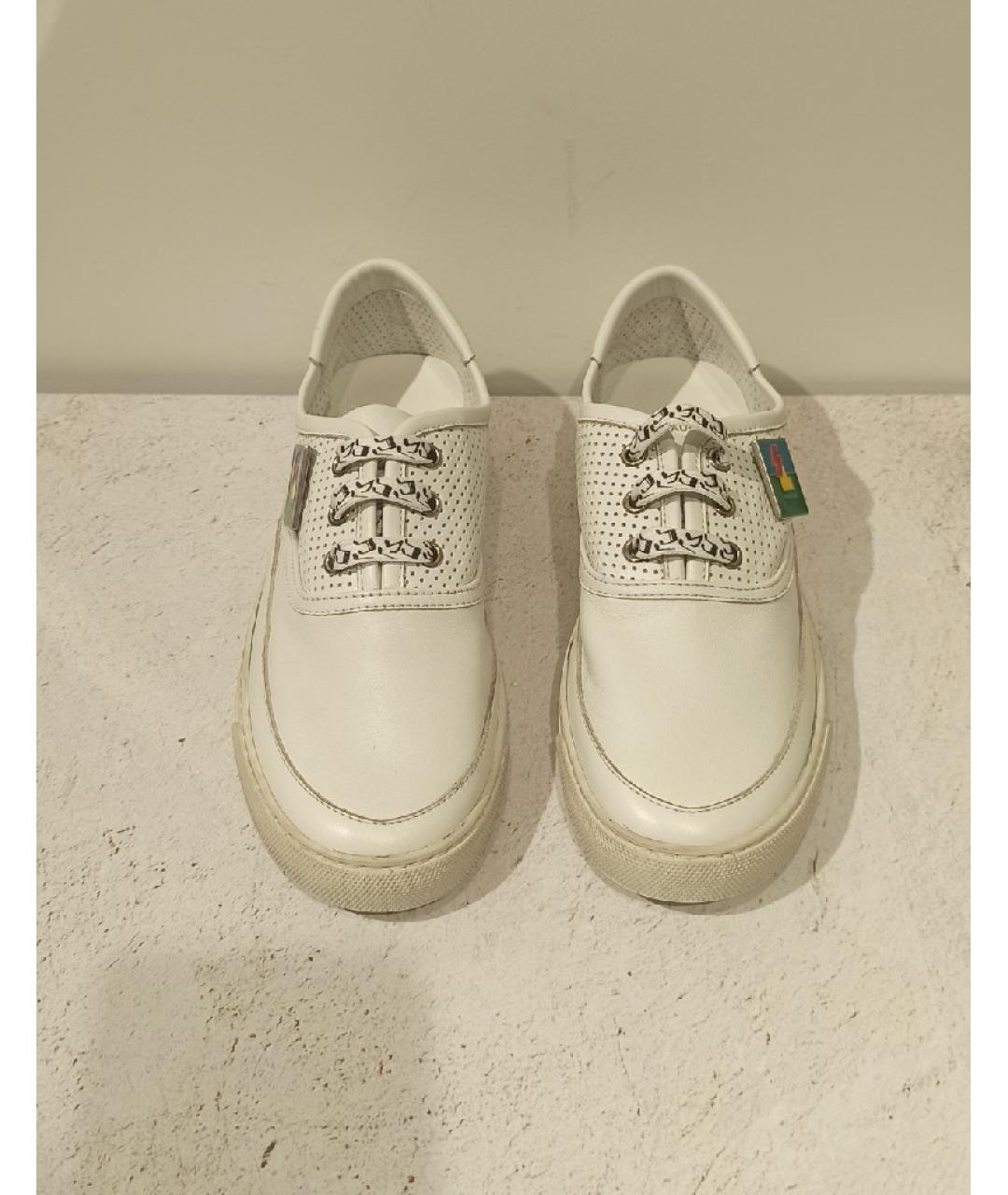 SAINT LAURENT Белые кожаные кеды, фото 2