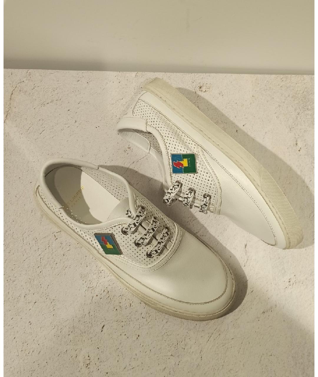 SAINT LAURENT Белые кожаные кеды, фото 5