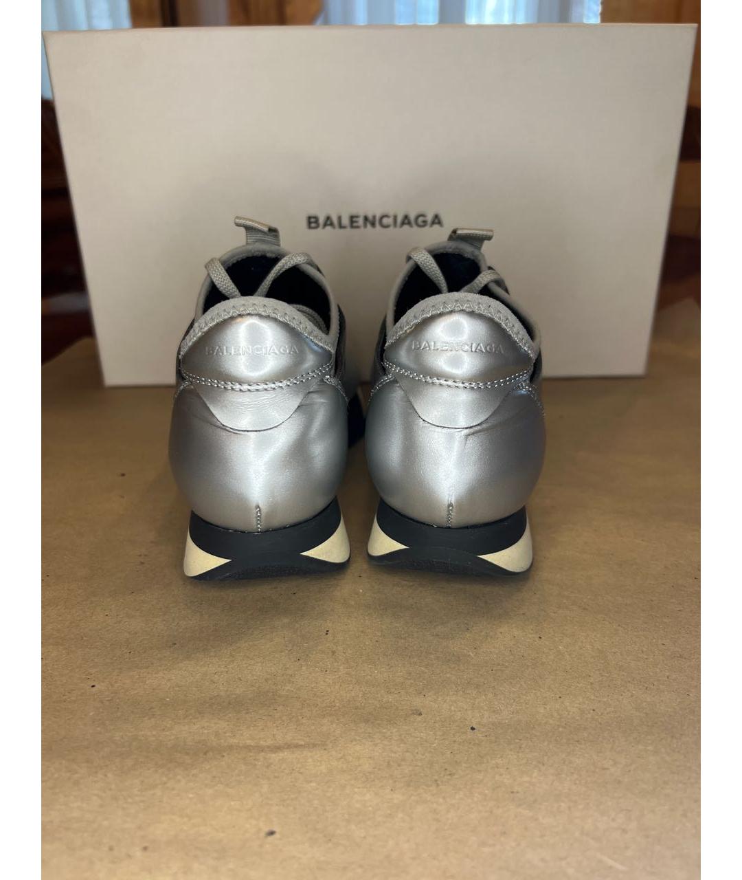 BALENCIAGA Серебряные синтетические кроссовки, фото 3