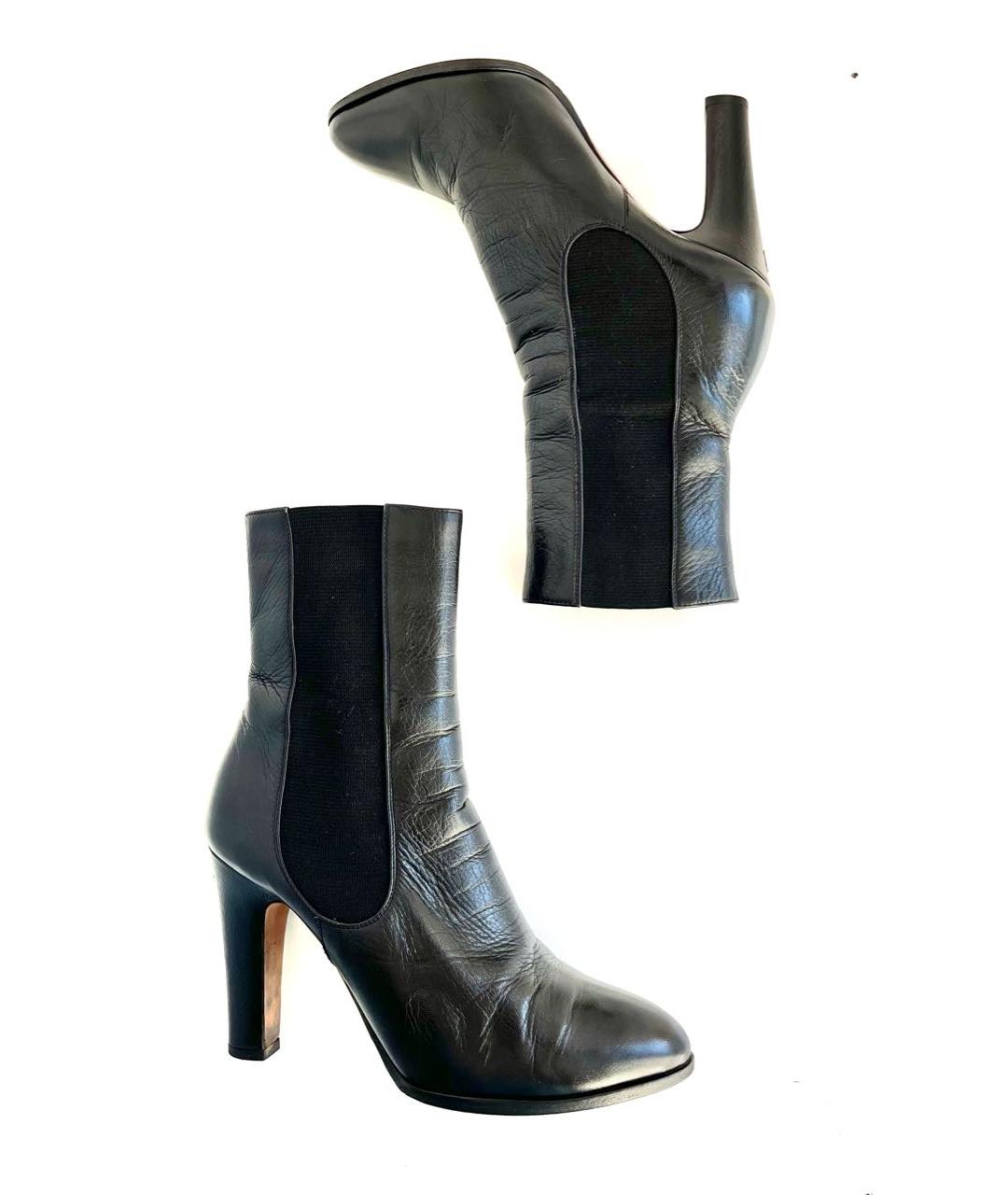 CHANEL Черные кожаные полусапоги, фото 9