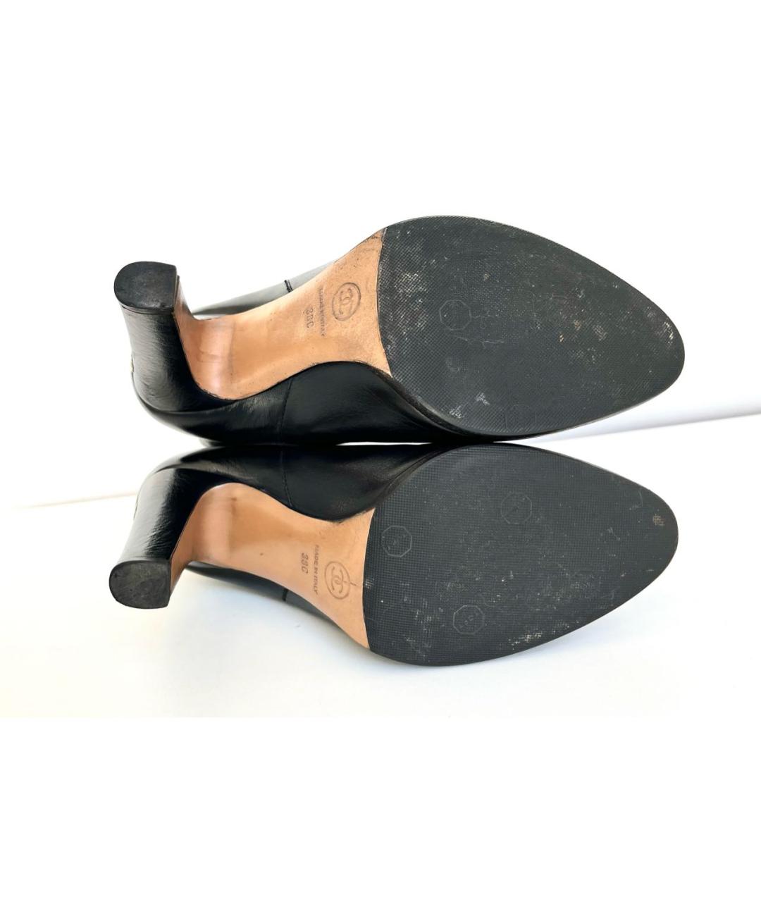 CHANEL Черные кожаные полусапоги, фото 6
