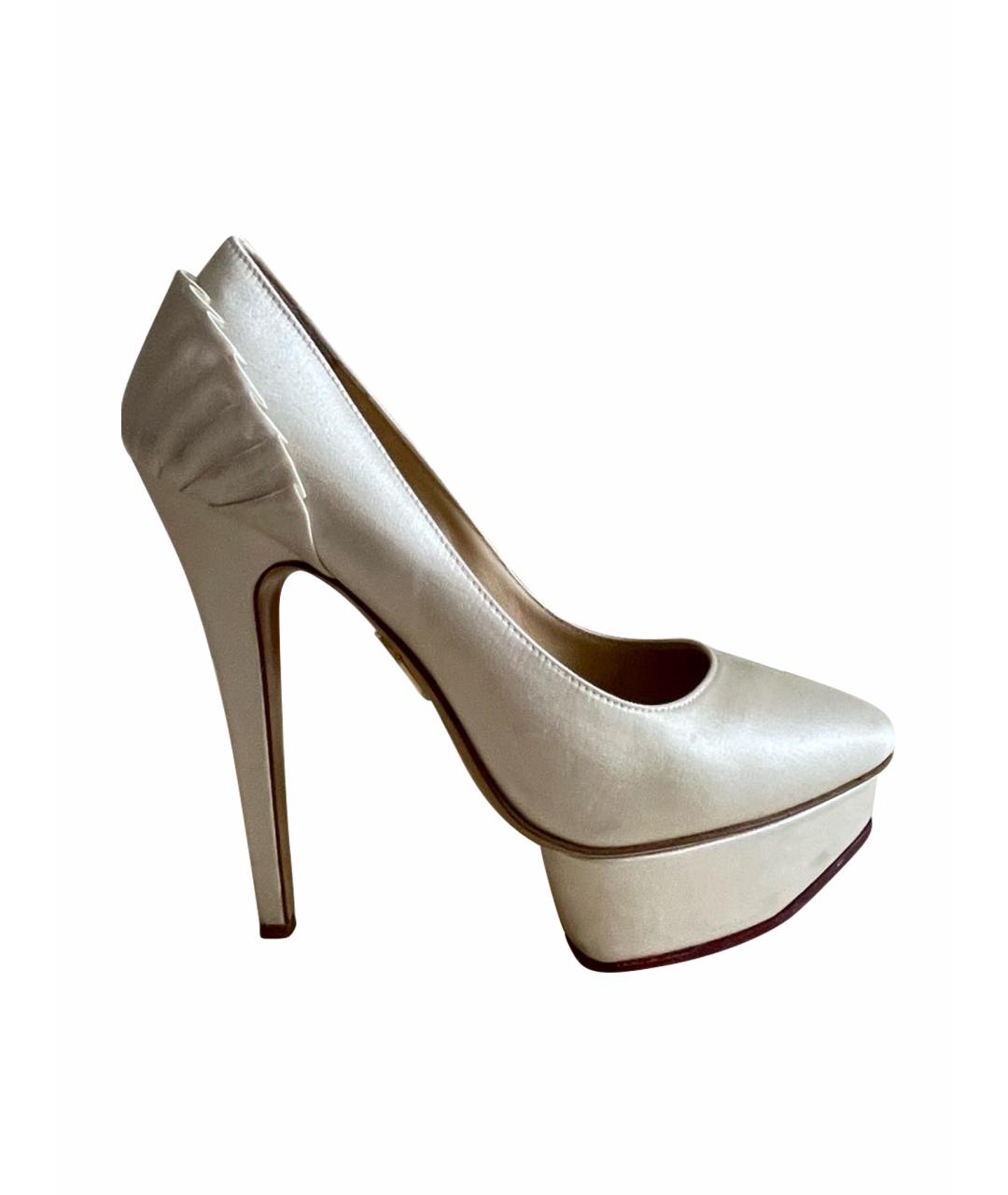 CHARLOTTE OLYMPIA Белые текстильные туфли, фото 1