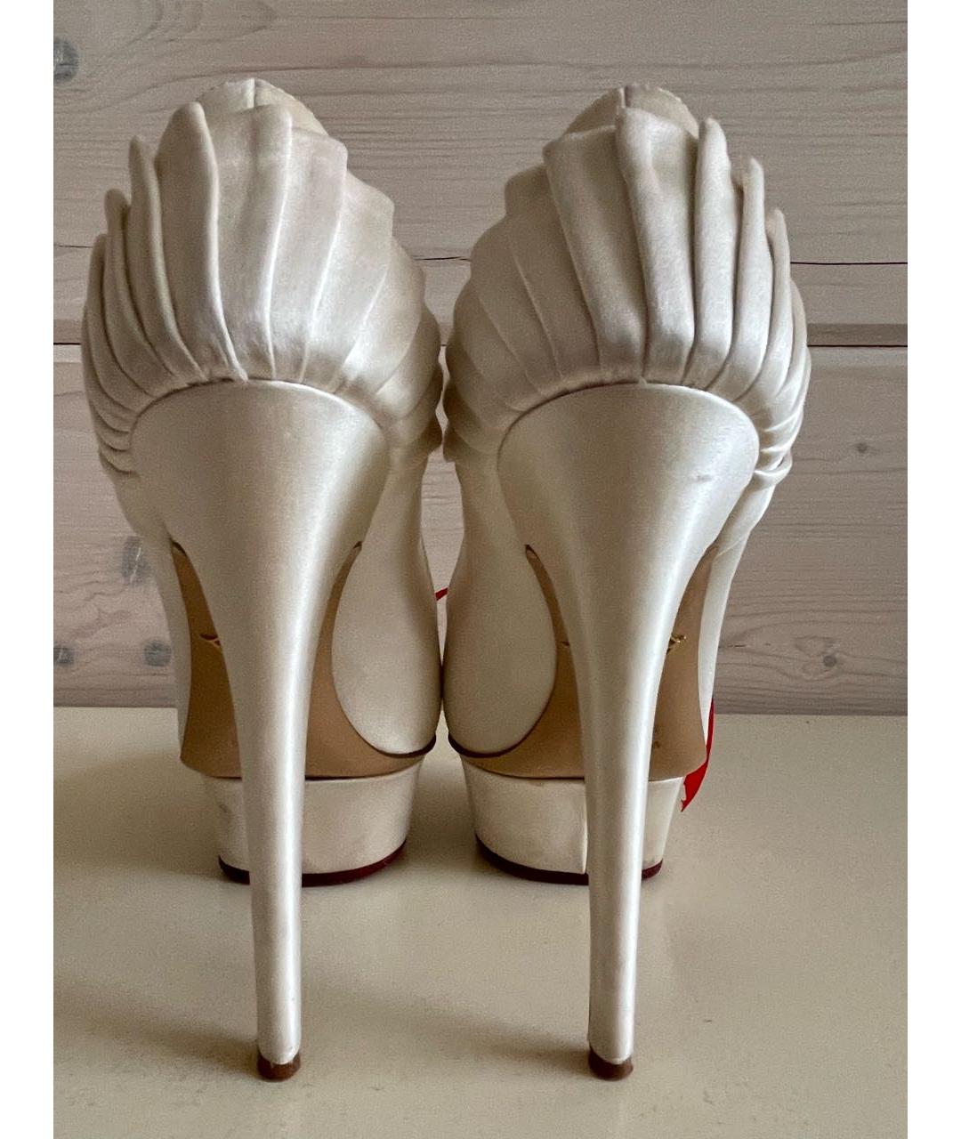CHARLOTTE OLYMPIA Белые текстильные туфли, фото 3