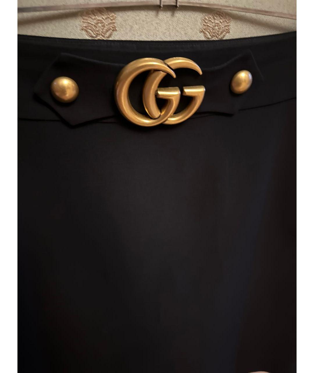 GUCCI Черная шерстяная юбка мини, фото 4