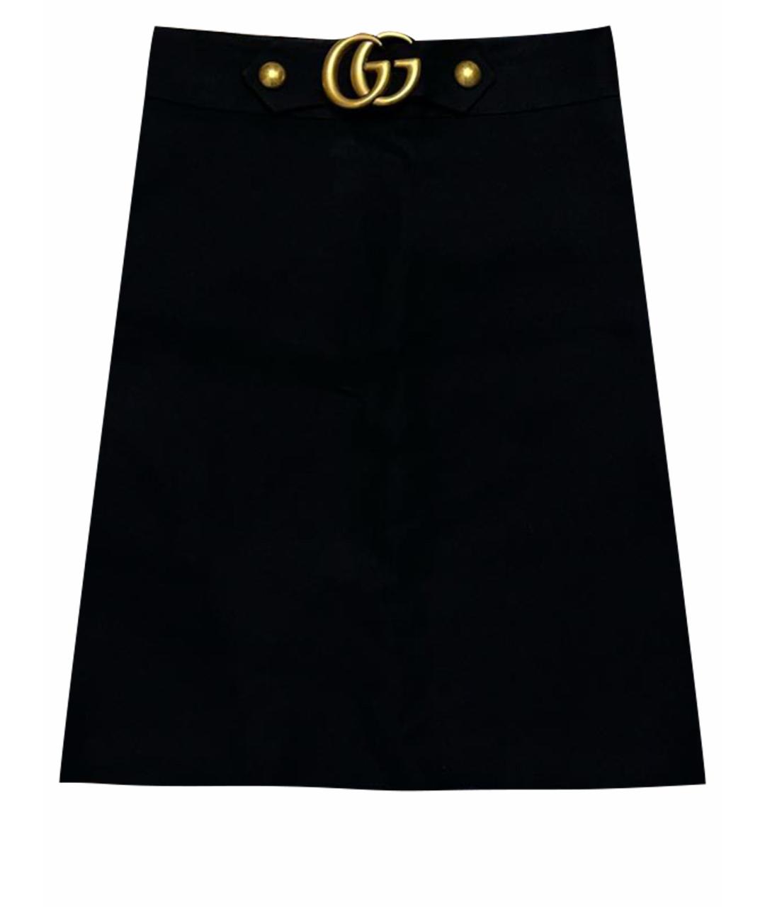 GUCCI Черная шерстяная юбка мини, фото 1