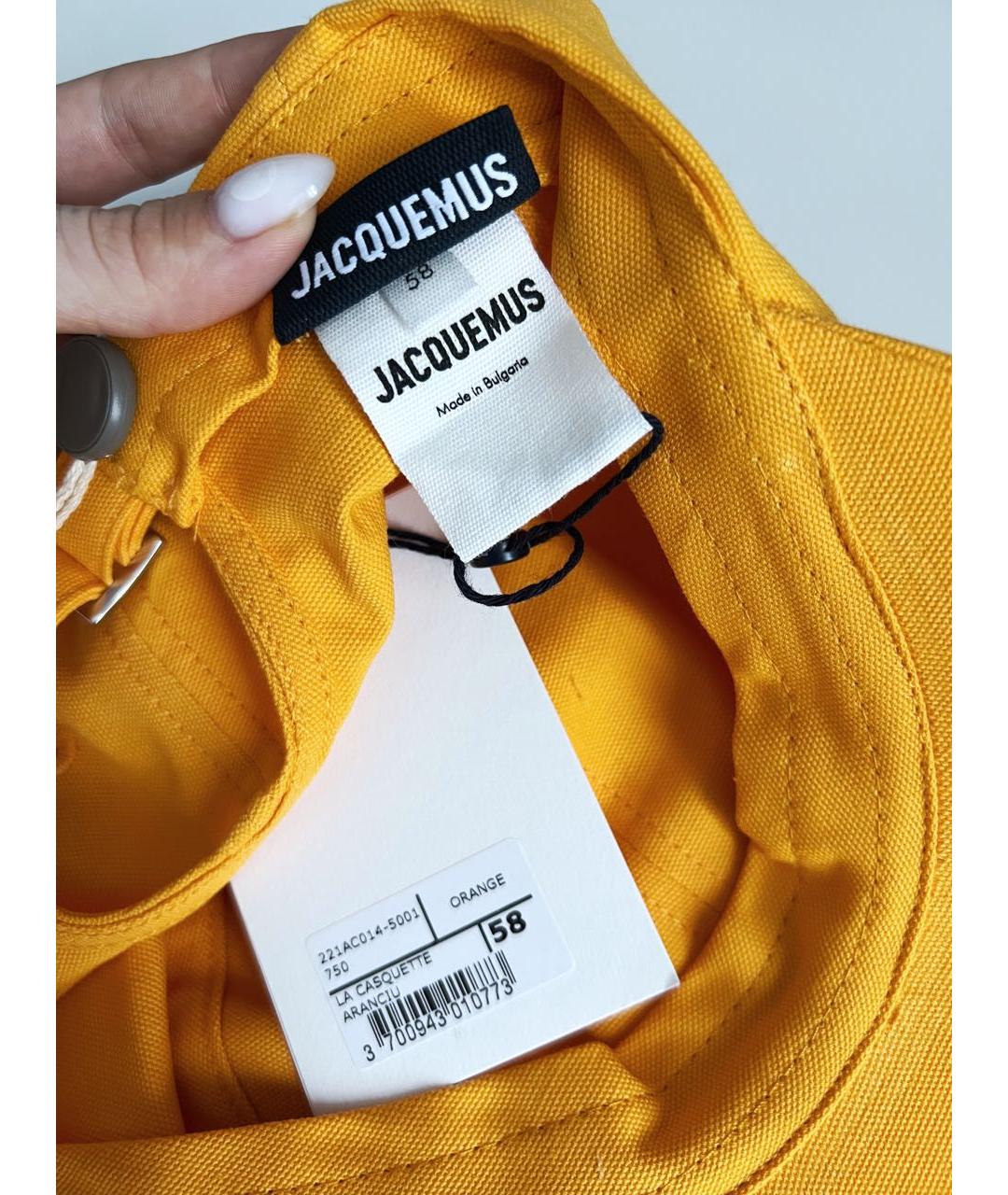 JACQUEMUS Желтая хлопковая кепка, фото 5