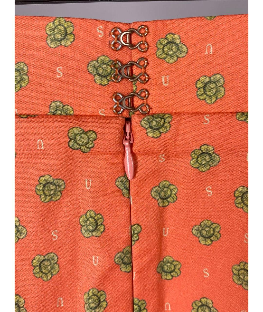 ULYANA SERGEENKO Оранжевая хлопковая юбка мини, фото 5