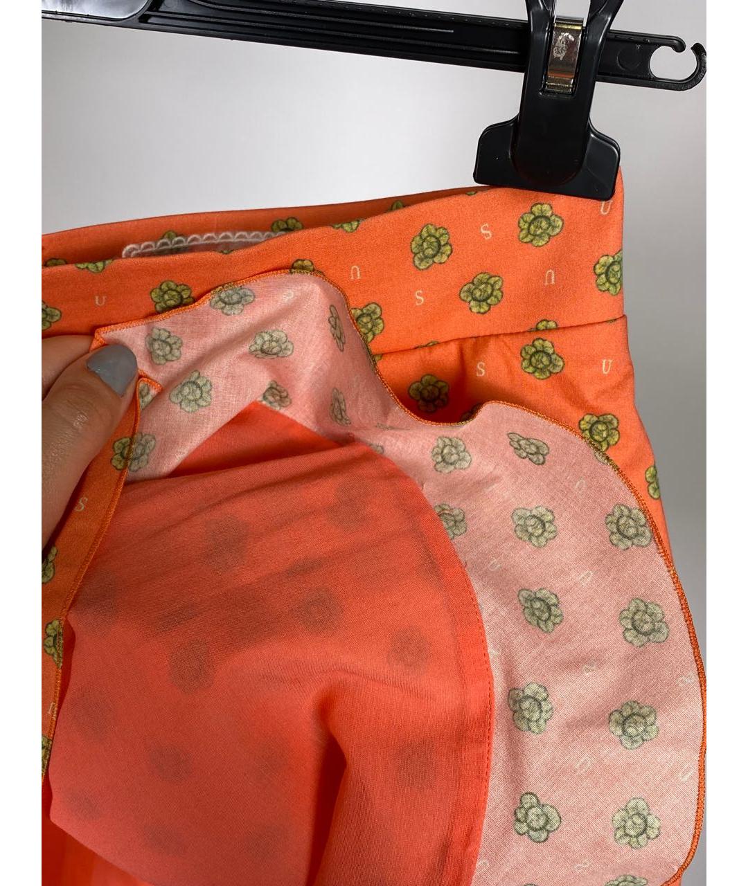 ULYANA SERGEENKO Оранжевая хлопковая юбка мини, фото 6