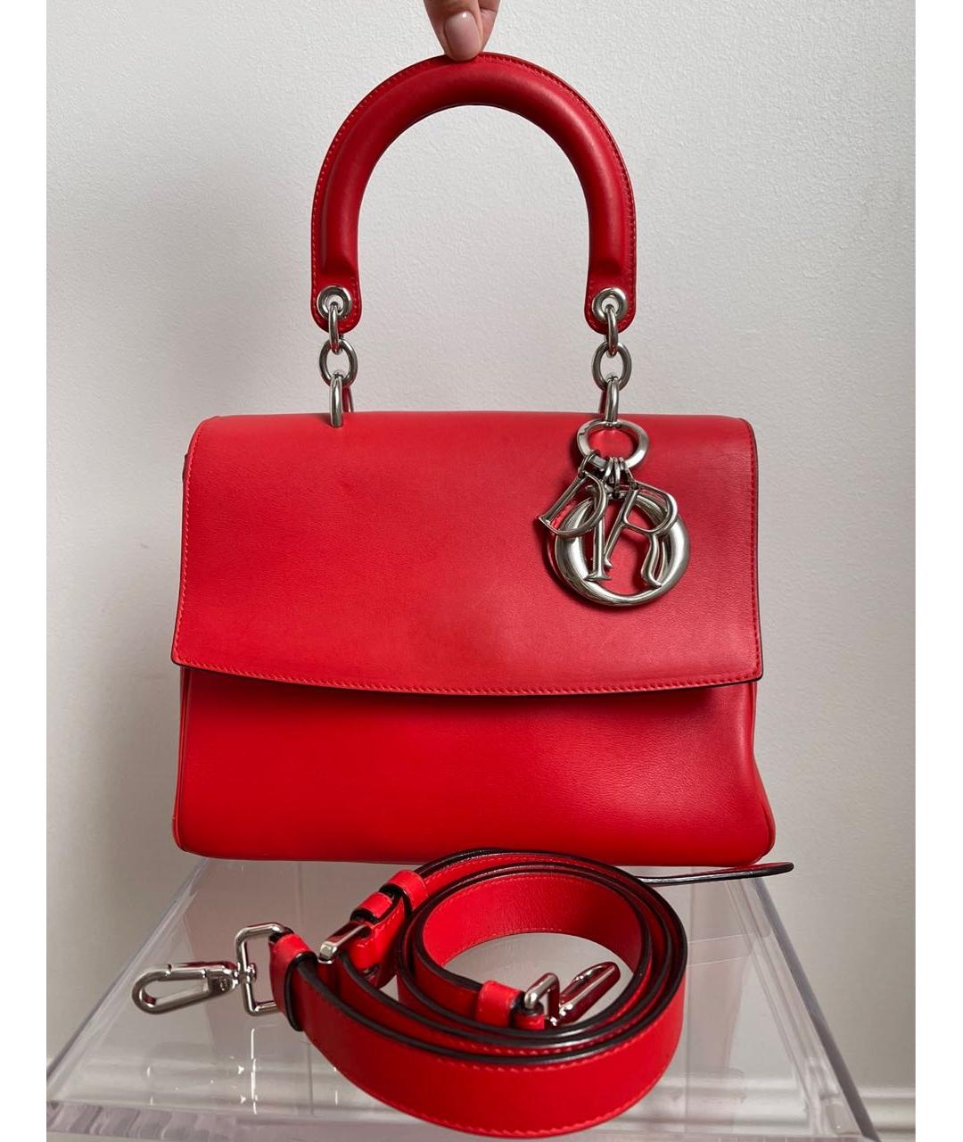 CHRISTIAN DIOR PRE-OWNED Красная кожаная сумка с короткими ручками, фото 9