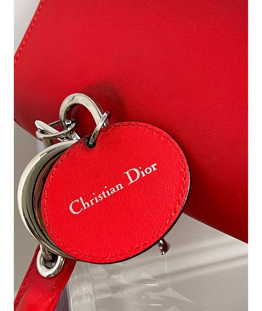 CHRISTIAN DIOR PRE-OWNED Красная кожаная сумка с короткими ручками, фото 5