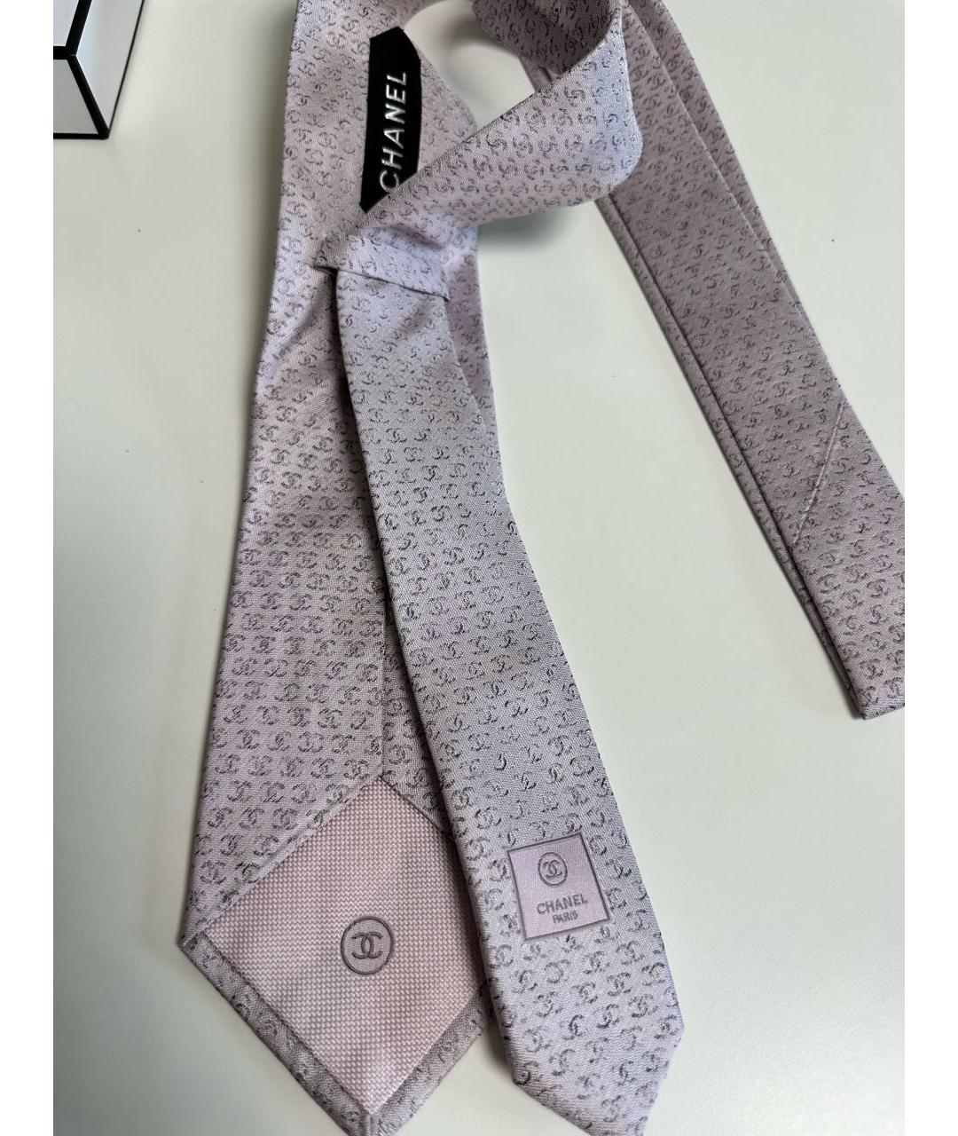 CHANEL Бежевый шелковый галстук, фото 3