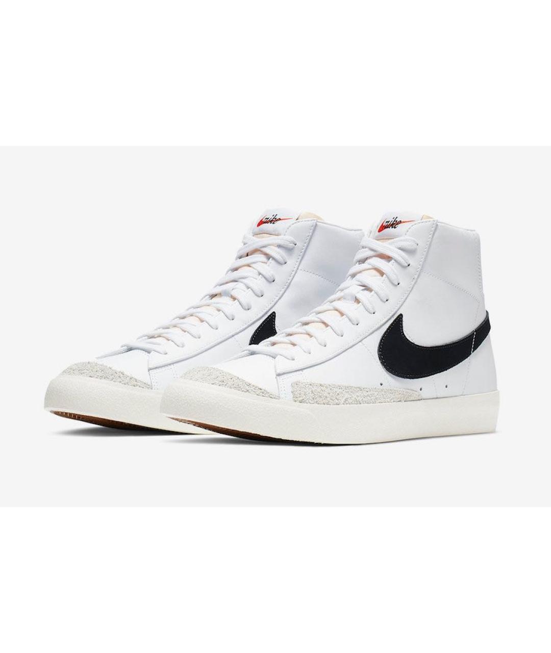 NIKE Белые кожаные высокие кроссовки / кеды, фото 2