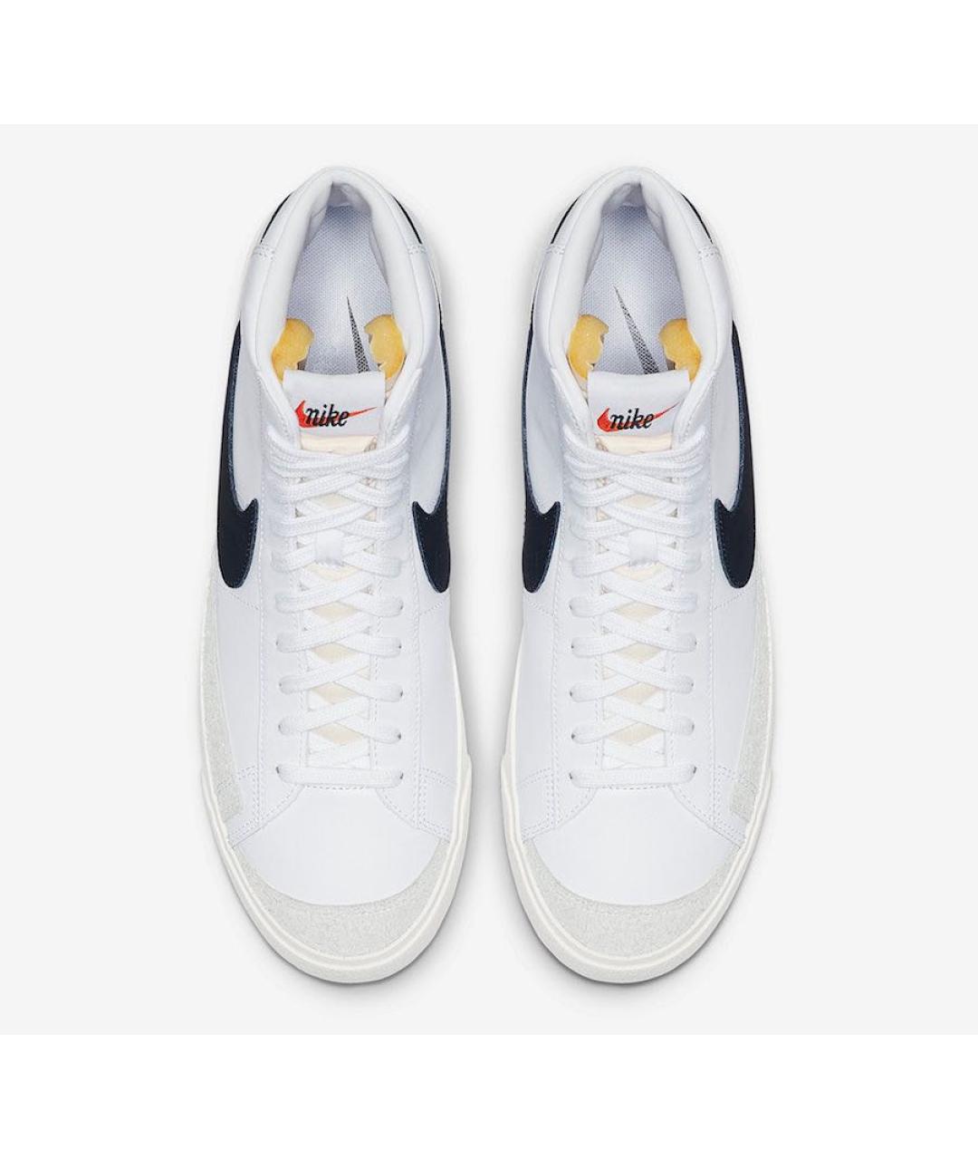 NIKE Белые кожаные высокие кроссовки / кеды, фото 3