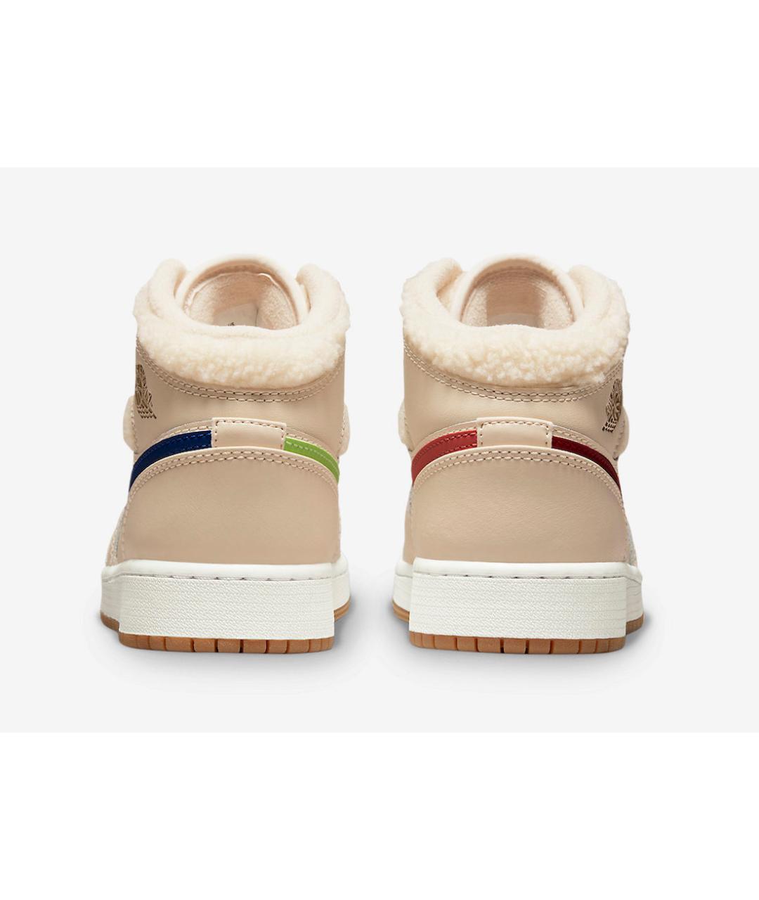 JORDAN Бежевые кожаные кеды, фото 4