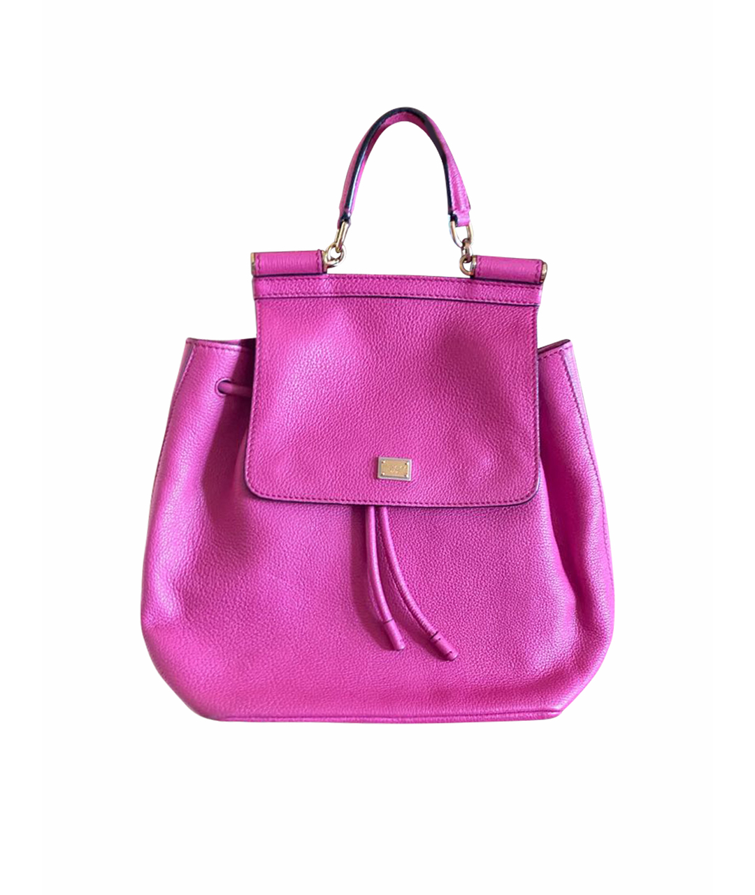 DOLCE&GABBANA Розовый кожаный рюкзак, фото 1