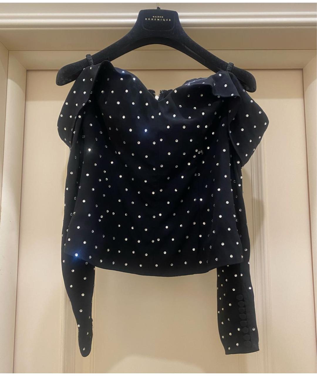 SELF-PORTRAIT Черная вискозная блузы, фото 8